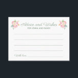 Advies Wensen Waterverf Bloemen Trouwkaarten Visitekaartje<br><div class="desc">Deze prachtige bloemenkaarten en wenskaarten zijn de perfecte aanvulling op een trouwdouche of bij de trouwreceptie. Dit ontwerp is voorzien van een combinatie van handschrift en bloklettertypen in saliegroen en gemarkeerd door een waterverf boeket. Er is ruimte beschikbaar voor gasten om hun favoriete huwelijksadvies en hun naam (en) op de...</div>