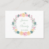 Advies Wensen Waterverf Bloemen Trouwkaarten Visitekaartje (Achterkant)