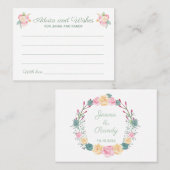 Advies Wensen Waterverf Bloemen Trouwkaarten Visitekaartje (Voorkant / Achterkant)