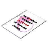 advies zonder 3.14159 is slechts een ui, FUNNY Notitieboek (Linkerzijde)