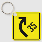 Adviescurve 35 MPH Sleutelhanger (Voorkant)