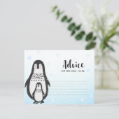 Advieskaart Pinguïns | Winter Baby shower Kaart (Staand voorkant)