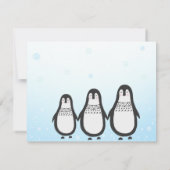 Advieskaart Pinguïns | Winter Baby shower Kaart (Achterkant)