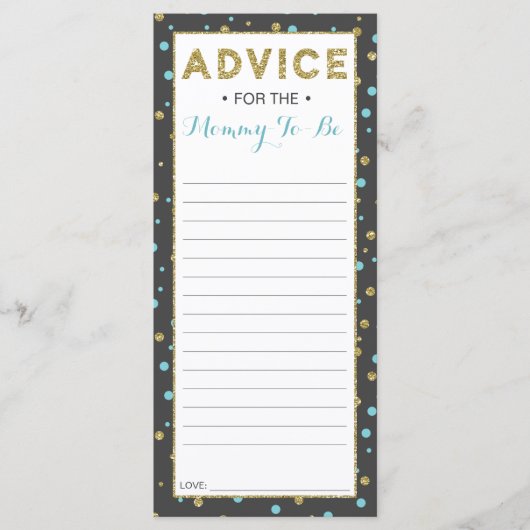 Advieskaart voor aanstaande moeder, babyfeest, 25 (Voorkant)