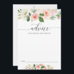 Advieskaart voor Bruid en Bruidegom met Blushing B<br><div class="desc">Laat je huwelijksgasten hun advies met de pasgetrouwden delen met deze bijpassende Blushing Blooms kaart. Gemakkelijk aan te passen met je namen.</div>