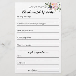 Advieskaart voor de bruid en bruidegom flyer