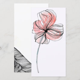 Advieskaarten - Delicate bloem met abstracte lijne