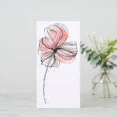 Advieskaarten - Delicate bloem met abstracte lijne (Staand voorkant)