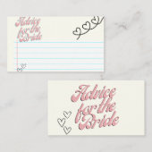 Advieskaarten voor de Bruid Advieskaart (Voorkant / Achterkant)