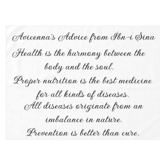 Advieslaken van Avicenna Tafelkleed (Voorkant (Horizontaal))