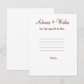 Adviezen en wensen Bruiloft Feestpaar Voeg naam to Notitiekaartje (Voorkant / Achterkant)