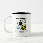 Adviezen van de imker onafhankelijke intellectuele tweekleurige koffiemok (Links)