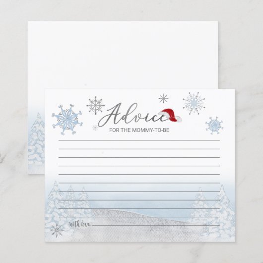 Adviezenkaarten voor de Santa Baby Budget Baby sho (Voorkant / Achterkant)