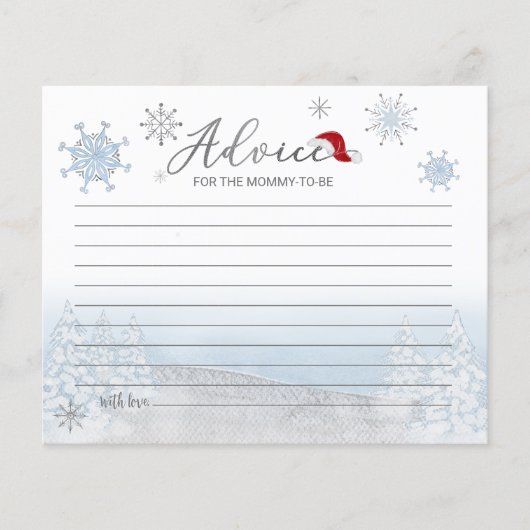 Adviezenkaarten voor de Santa Baby Budget Baby sho (Voorkant)