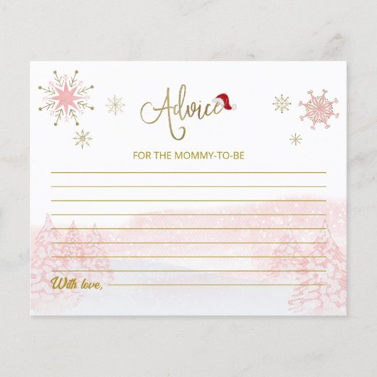 Adviezenkaarten voor de Santa Baby Budget Baby sho (Voorkant)