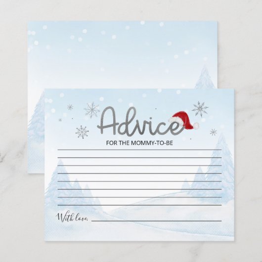 Adviezenkaarten voor de Santa Baby Budget Baby sho (Voorkant / Achterkant)