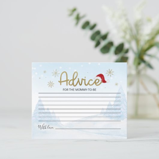 Adviezenkaarten voor de Santa Baby Budget Baby sho (Staand voorkant)