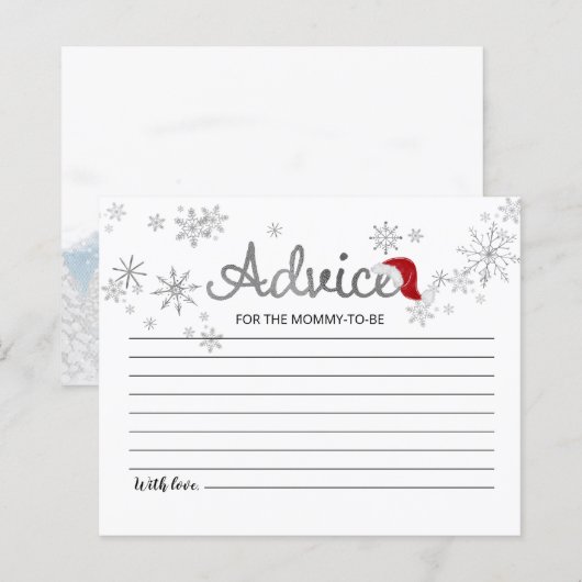 Adviezenkaarten voor de Santa Baby Budget Baby sho (Voorkant / Achterkant)