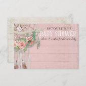 Adviseer BOHO Dream Catcher Feather Baby shower Kaart (Voorkant / Achterkant)