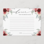 Adviseer de bruid om rode wijn bloemig te zijn informatiekaartje (Voorkant)