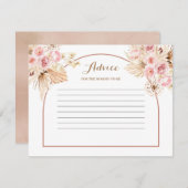 Advisekaart Roze Floral Boho Pampas Grass Informatiekaartje (Voorkant / Achterkant)