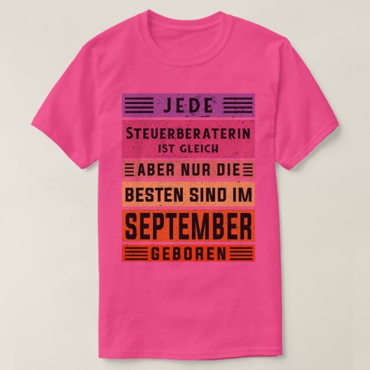 Adviseur belastingadviseur bij geboorte september t-shirt (Design voorkant)