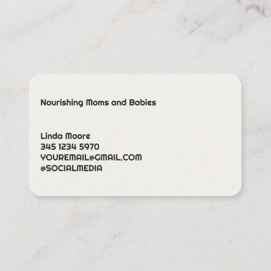 Adviseur borstvoeding visitekaartje (Achterkant)