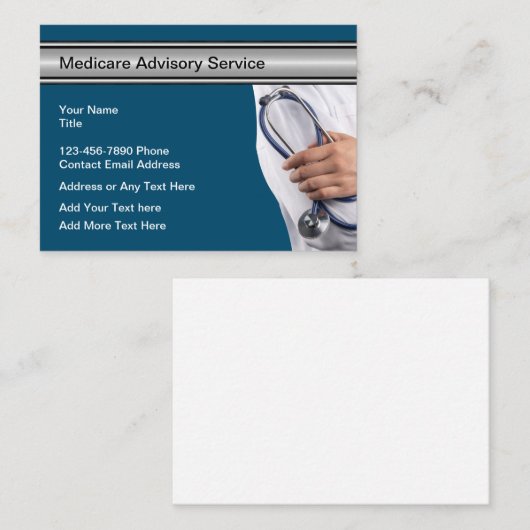 Adviseur medische geneeskunde visitekaartje (Voorkant / Achterkant)