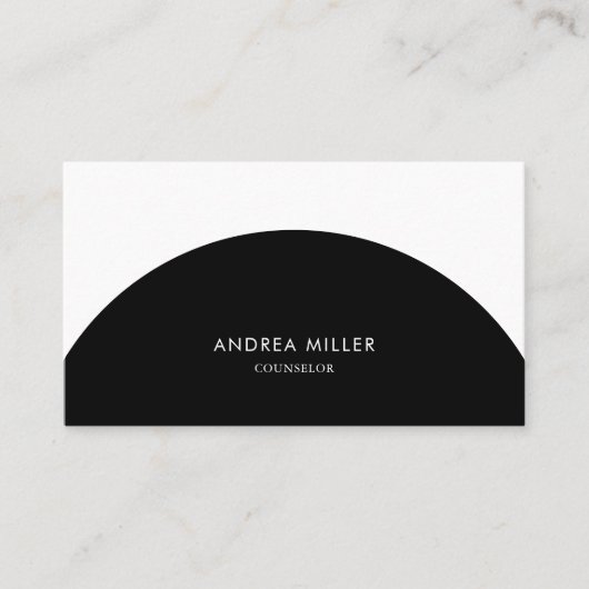 Adviseur Minimalist Zwart-Wit Boog QR Code Visitekaartje (Voorkant)