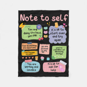 Adviseur Note for Self Mental Health School Psycho Fleece Deken