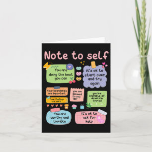 Adviseur Note for Self Mental Health School Psycho Kaart