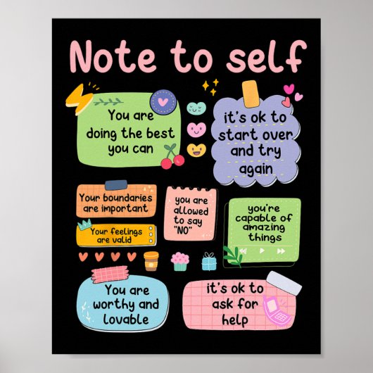 Adviseur Note for Self Mental Health School Psycho Poster (Voorkant)