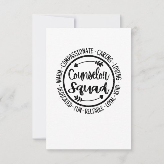 Adviseur Squad School Counsling Teacher Bedankkaart (Voorkant)