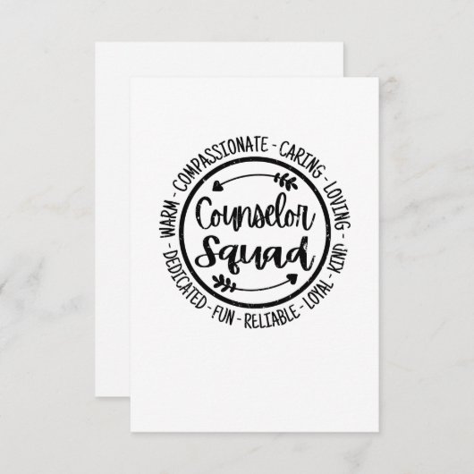 Adviseur Squad School Counsling Teacher Bedankkaart (Voorkant / Achterkant)