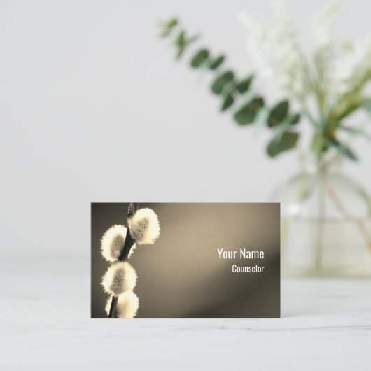  adviseur therapeut sepia visitekaartje (Staand voorkant)