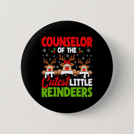 Adviseur van de Schattigee rendieren Kerstmis Coun Ronde Button 5,7 Cm (Voorkant)