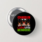 Adviseur van de Schattigee rendieren Kerstmis Coun Ronde Button 5,7 Cm (Voorkant /achterkant)