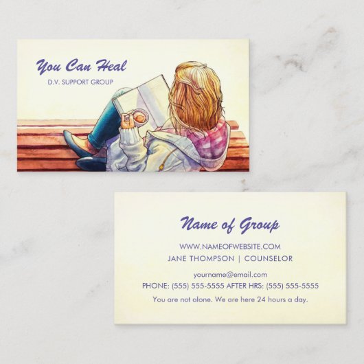 Adviseur van de steungroep huiselijk geweld visitekaartje (Voorkant / Achterkant)