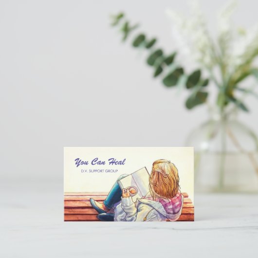 Adviseur van de steungroep huiselijk geweld visitekaartje (Staand voorkant)