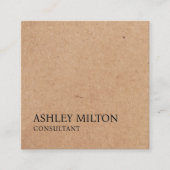 Adviseur voor modern elegant Roos PRINTED Kraft Pa Vierkante Visitekaartje (Voorkant)