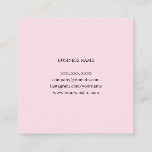 Adviseur voor modern elegant Roos PRINTED Kraft Pa Vierkante Visitekaartje (Achterkant)