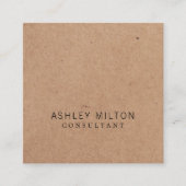 Adviseur voor modern elegant Roos PRINTED Kraft Pa Vierkante Visitekaartje (Voorkant)