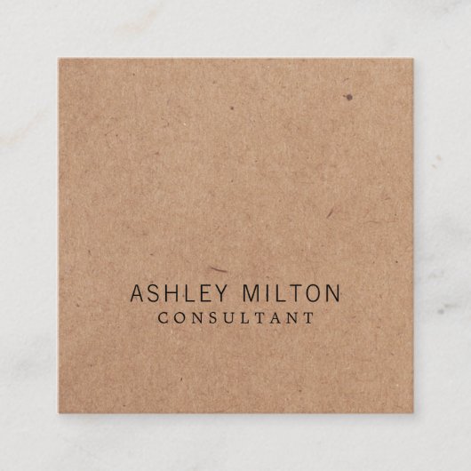 Adviseur voor modern elegant Roos PRINTED Kraft Pa Vierkante Visitekaartje (Voorkant)