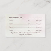 Adviseur, zalm roze satijn effect afsprakenkaartje (Achterkant)