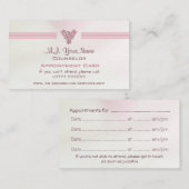 Adviseur, zalm roze satijn effect afsprakenkaartje (Voorkant / Achterkant)