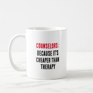 Adviseurs, omdat het goedkoper is dan therapie koffiemok