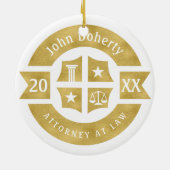 Advocaat 20XX procureur bij wet | Decoratief gulde Keramisch Ornament (Achterkant)