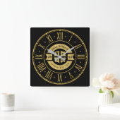 Advocaat 20XX procureur bij wet | Elegant Gold Bla Vierkante Klok (Huis)