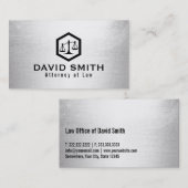 Advocaat aanklager Modern Silver Law Kantoor Visitekaartje (Voorkant / Achterkant)
