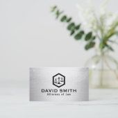 Advocaat aanklager Modern Silver Law Kantoor Visitekaartje (Staand voorkant)